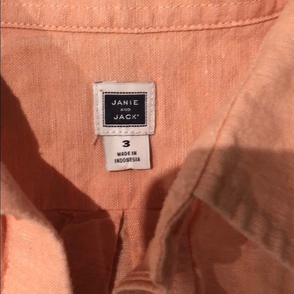 Janie and Jack Peach Linen Shirt - Picture 2 of 3